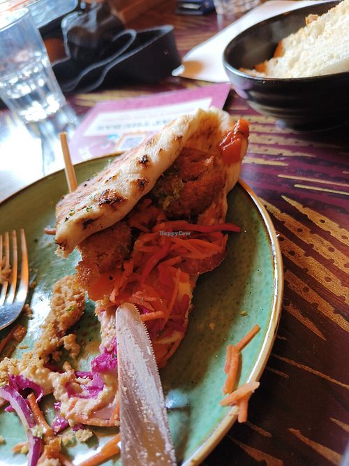 Falafel flat bread at Alno Lounge in Alnwick