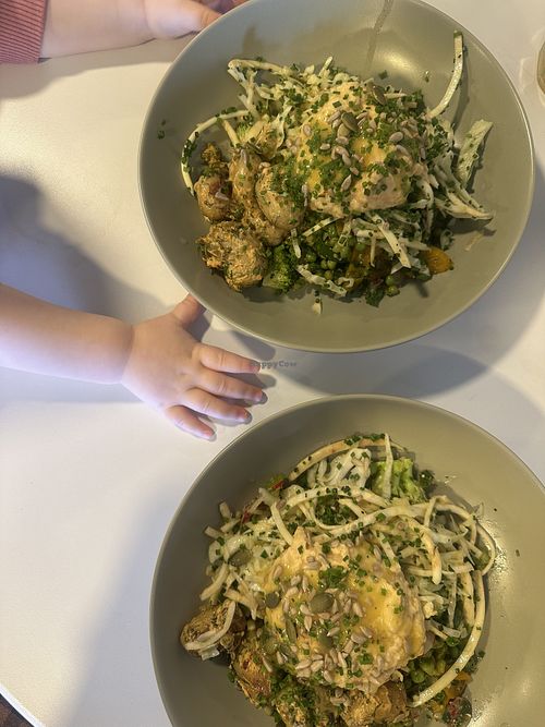 Vegan salad with houmous, potato salad and toasted seeds   at Sabzi  in England