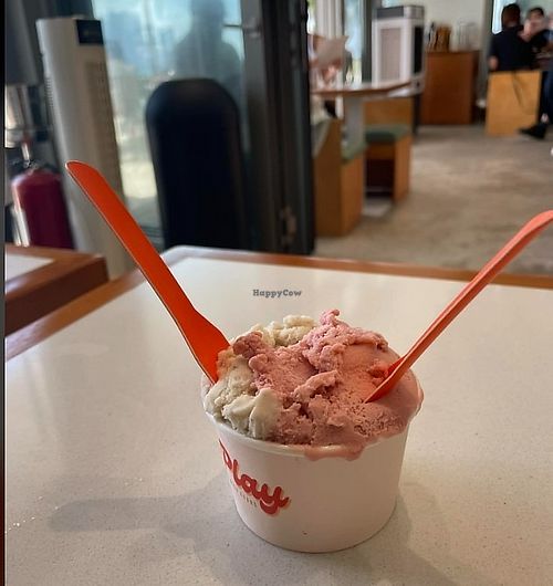 vanilla and strawberry ice cream at Play with Years - 素年 in Kowloon