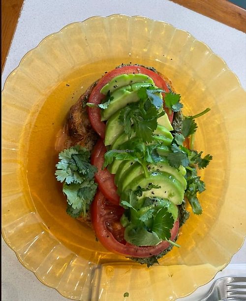 cilantro, pesto, avocado and tomato on sourdough toast at Play with Years - 素年 in Kowloon