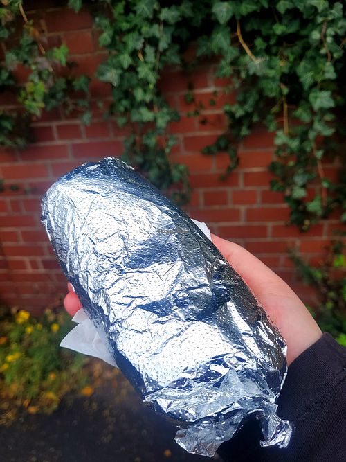 Aloo Tikki Wrap with Chickpeas. at Deluxe Snacks in Rugby