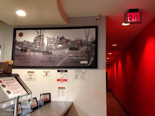 What to order? Oh... Falafel and frites of course! at Amsterdam Falafelshop - 14th St in Washington
