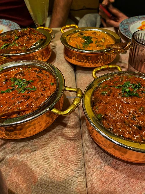 Various dishes from the vegetarian menuu with many  at Curry Palace Ristorante indiano a Firenze in Toscana