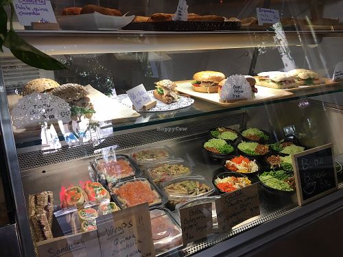 display case at Daniela Bakery in Barcelona