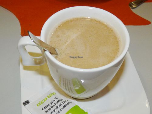 Coffee with coconut milk at El Plato Reberde in Zaragoza