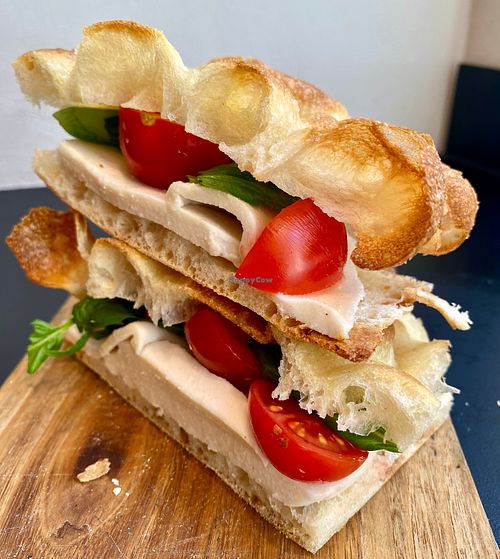 stuffed pizza caprese at Fermaggio Mercato Trionfale in Rome