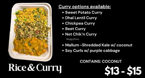Curry options change weekly. Not all curries are available each week.  at Sri Mantra Restaurant & Boutique  (aka CeyoLanka Family) in Louisville