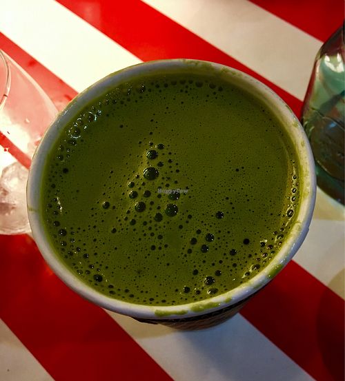 Matcha Green Tea Soy Latte at The Vegetable Hunter Cafe and Boutique Brewery in Harrisburg