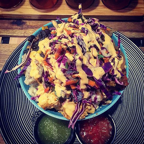 Taco bowl  at The Vegetable Hunter Cafe and Boutique Brewery in Harrisburg