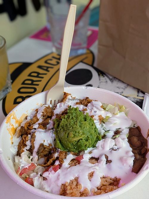 Seitan chikin tinga with guac at El Borracho - Pike Place Market in Seattle