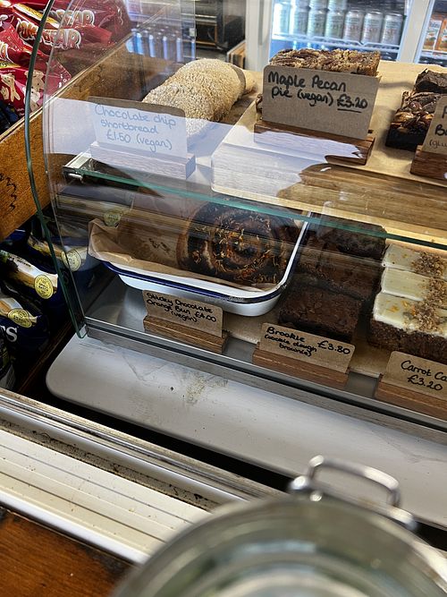 Vegan cakes on offerroffer  at castle beach cafe  in Falmouth