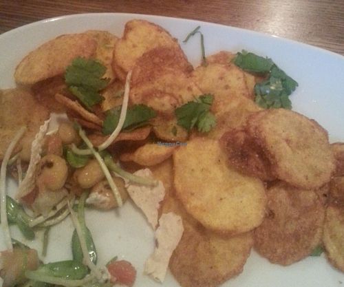 Starter of spicy fried potatoes. at Moksha in Kaunas