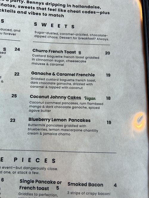 Menu   at Birdies Social Club in West Sacramento