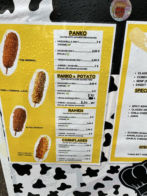 Menu  at Basak Korean Corndogs in Hessen