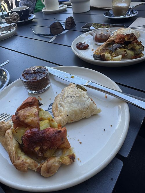 Vegan pastie and vegan galleta. We shared them  at Proserpina Bakehouse in Ferny Creek