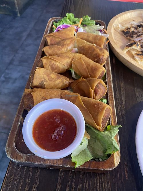 Lava egg rolls -late arrivals  at New Thai Elephant in San Mateo