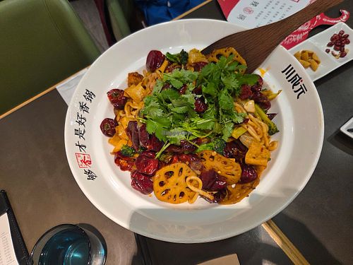 Ma La Pot with lotus roots, tofu and other ingredients at Chuanchengyuan Spicy Hot Pot - 川成元麻辣香锅 in Beijing