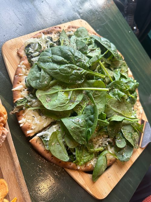 Garlic Olive Oil White Pizza at House of Bogini in Lake Geneva