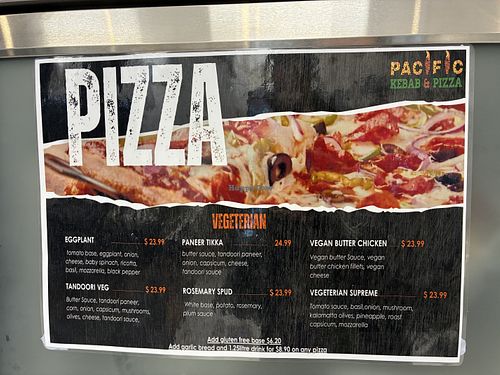 Vegan Butter Chicken pizza  at Pacific Kebab & Pizza in Charlestown