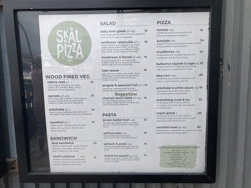 Menú  at Skal Pizza in Newport Beach