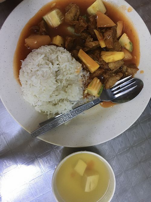 Guoluorou with rice set meal   at Yuan En Vegetarian  缘恩素食 in Penang
