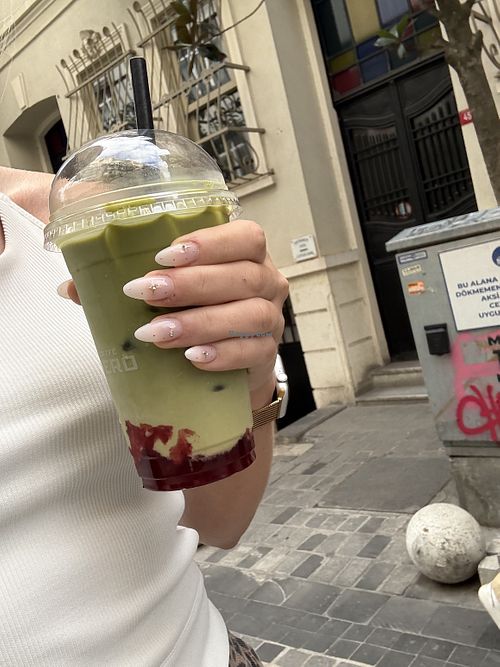 Strawberry matcha  at Caffe Nero in Istanbul