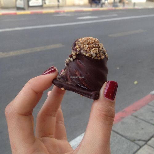 Nougat chocolate, but I would rather call it the Vegan Ferrero Roche. at Seeds in Tel Aviv