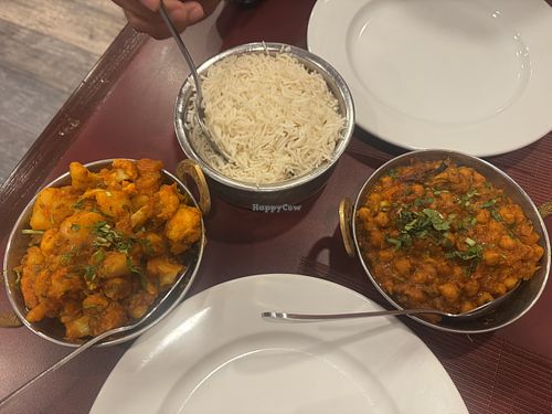 Aloo Gobi and Chana Masala  at Himalayan Spice & Savor Indian Cuisine in San Diego