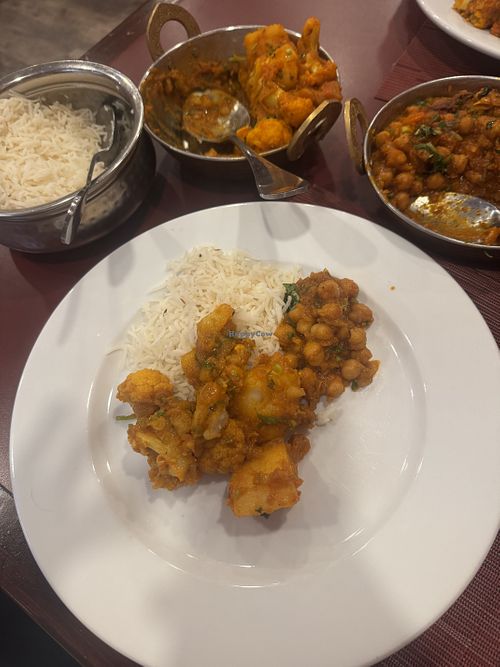 All together with rice  at Himalayan Spice & Savor Indian Cuisine in San Diego