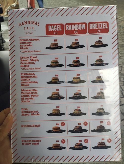 Bagel menu at Hannibal Store in Piemonte