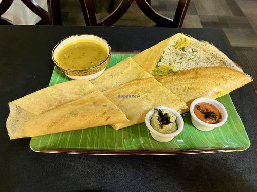 Masala Dosa with Sambar and Chutneys...  at Hindustani in Hood River