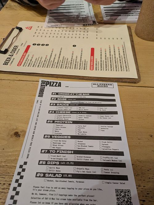 The menu at The Barrel Store by Attic Brew Co in England