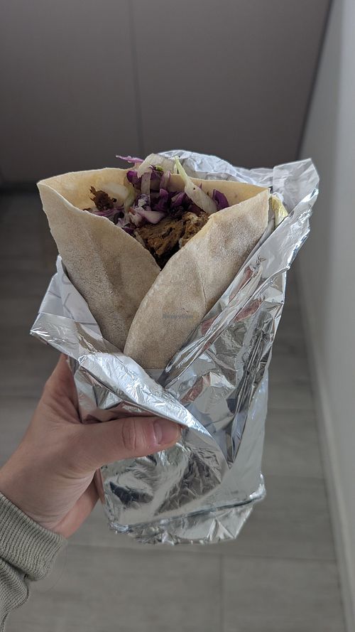 Shawarma wrap at Aravegans in Buenos Aires