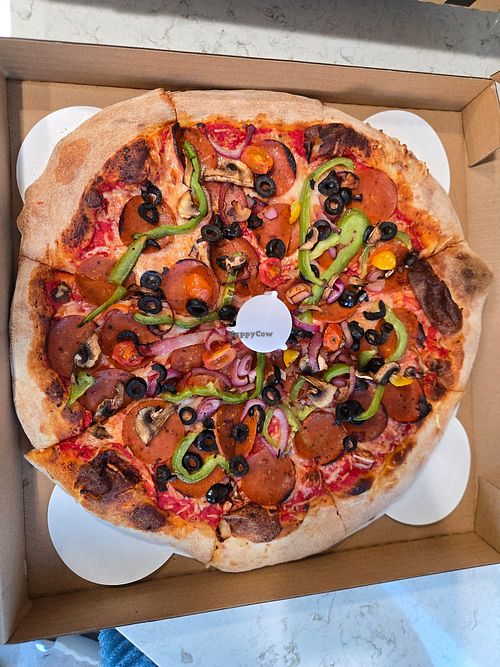 Vegan veggie pepperoni at Captain Tony's Pizzeria in Lancaster