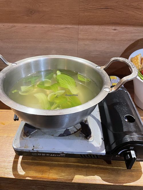 Vegetarian broth (ask to omit egg)  at 佐一茶屋 in Chiayi County