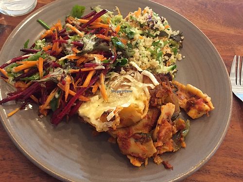 Smidge of lsagne with dollop of tasteless salad: $12.50 at Radhey Chai Bar in Fitzroy