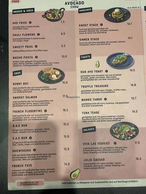 Menu 2  at The Avocado Show Hamburg in Hamburg