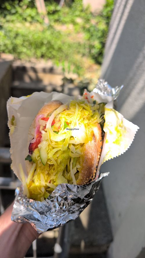 vegan döner with falafel and curry sauce at Orient Doner Freiberg in Freiberg Saxony