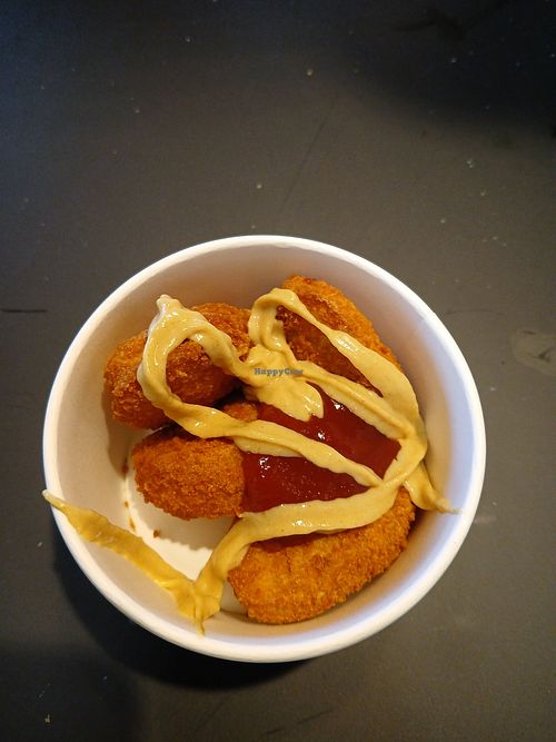 Nuggets with mustard and tomato sauce at IKEA in City Of West Torrens