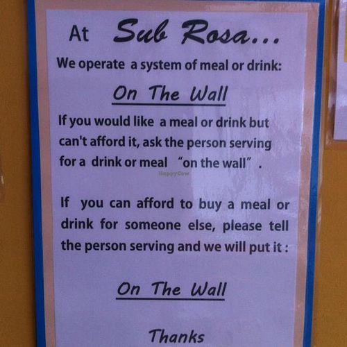 pay it forward at Subrosa in Manchester