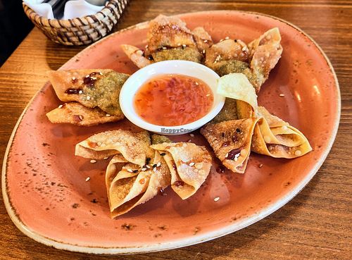 Fried wonton (wrong place, HappyCow won't let me delete the photo) at Sen Vegan in Halle