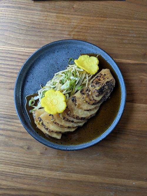 Charred celariac with Asian style slaw at Uma Ramen in Stockport