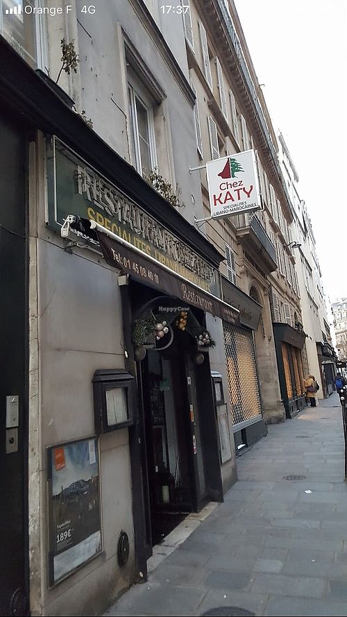 Outside at Chez Katy in Paris