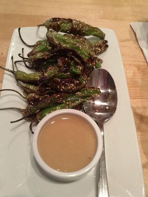 wok seared shishito peppers at Sammy's Woodfired Pizza and Grill in Palm Desert
