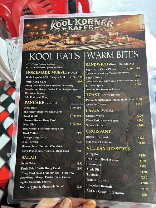 Menú 1  at Kool Korner Kaffe in Rajasthan