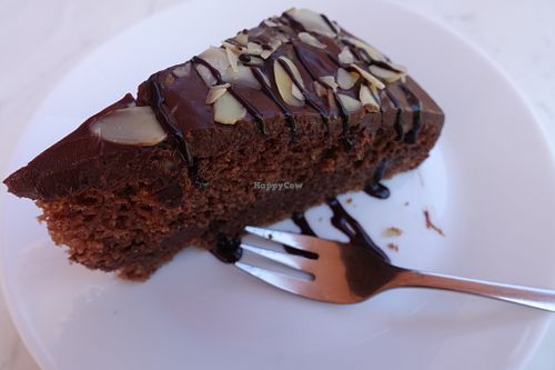 Chocolate cake at Loving Hut Pension in St Kanzian