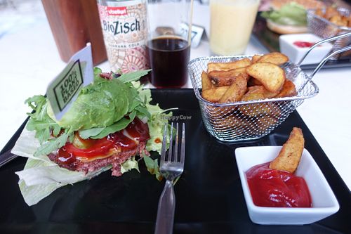 Beyond Meat Burger at Loving Hut Pension in St Kanzian