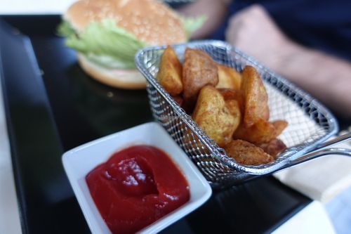 Homemade wedges at Loving Hut Pension in St Kanzian