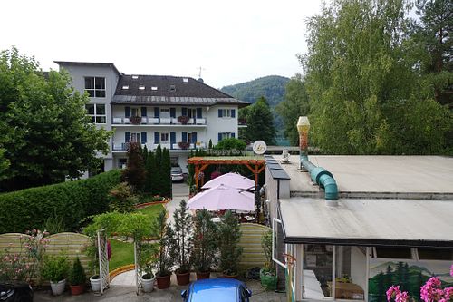 View from our window at Loving Hut Pension in St Kanzian