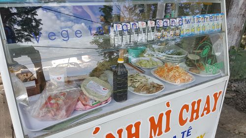 Fresh ingredients for you to see at Banh Mi Chay Tam Duc in Hue